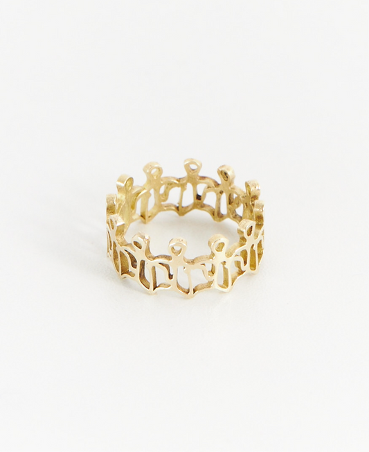 Dancing-man ring 14k gold